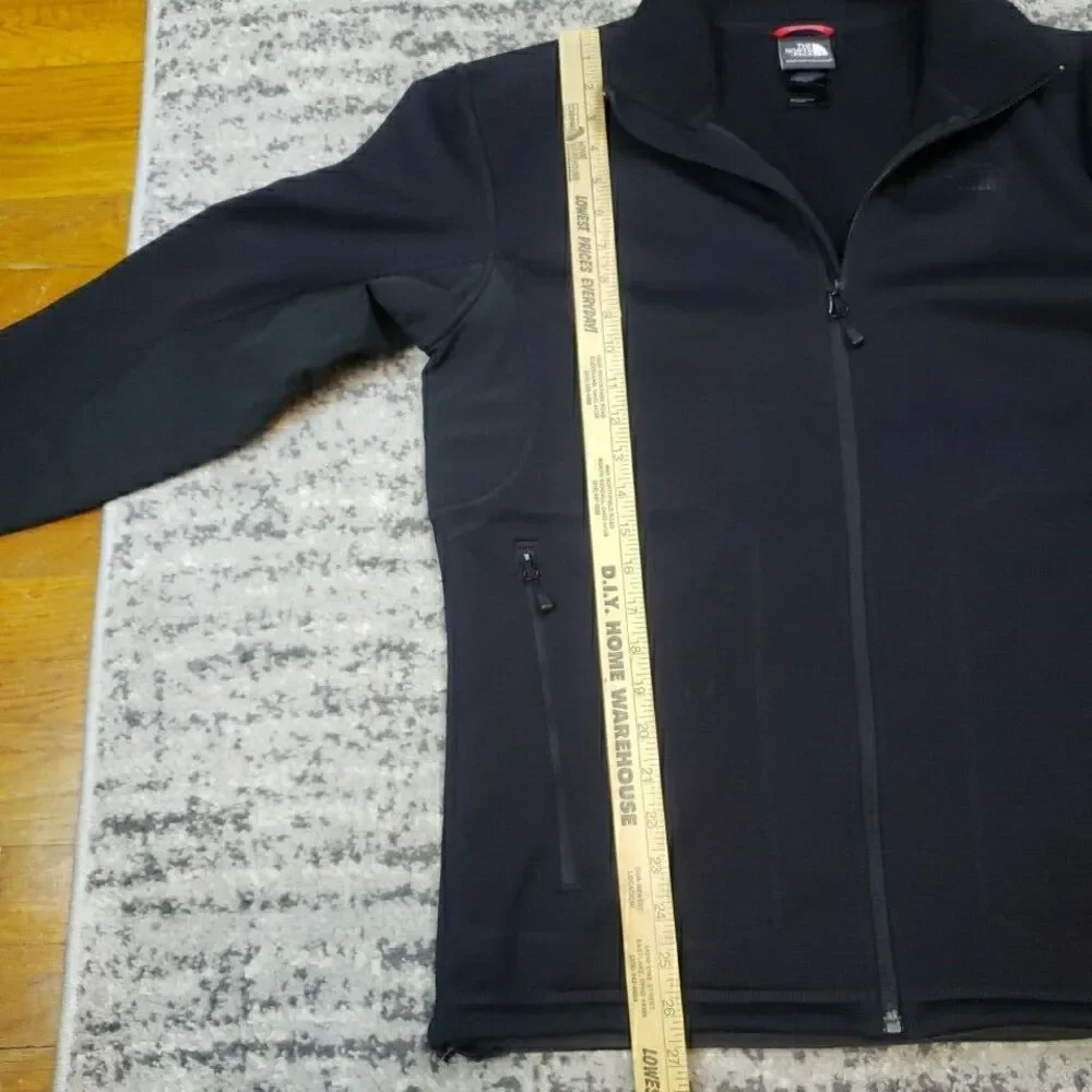 North Face Full Zip Jacket Coat Never Stop Exploring Black Pockets Mens Medium